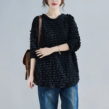 DUŠA TIGER Nový kórejský Módnej Značky Jar Ženy Vintage Long Sleeve Tee Dámske Tričká Voľné Tričká Bežné Nadrozmerné Oblečenie