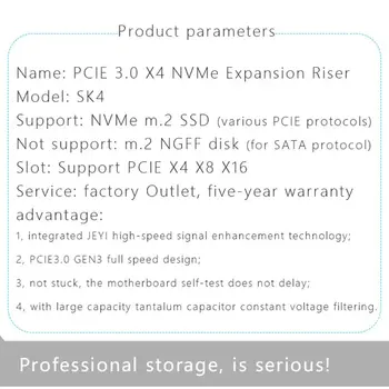 M. 2 NVMe SSD NGFF do PCIE X4 Adaptér Rozširujúca Karta PCI Express 3.0 x4 2230-2280 G6DC