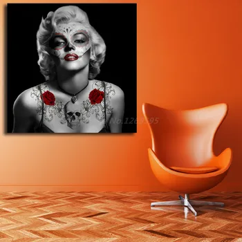 Marilyns Monroes Plagát Lebky Rose Tlač Plátno Na Maľovanie Obývacia Izba Domova Moderné Nástenné Art Olejomaľba Umelecké Diela
