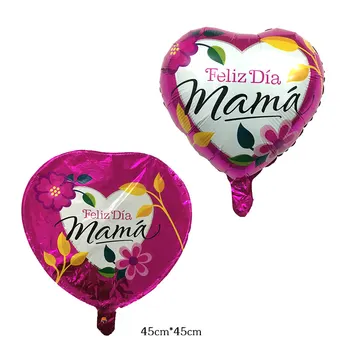 50Pcs18 Palcový Srdce Tvar Šťastný Deň matiek Balóny Pre Matky Prekvapenie Party hélium balón MAMA Balón 45*45 CM
