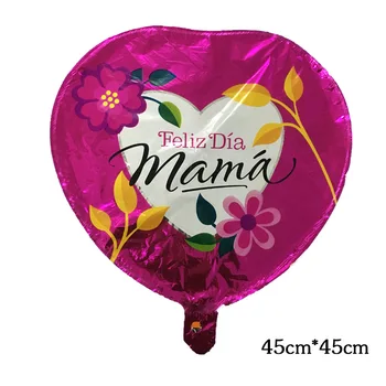 50Pcs18 Palcový Srdce Tvar Šťastný Deň matiek Balóny Pre Matky Prekvapenie Party hélium balón MAMA Balón 45*45 CM