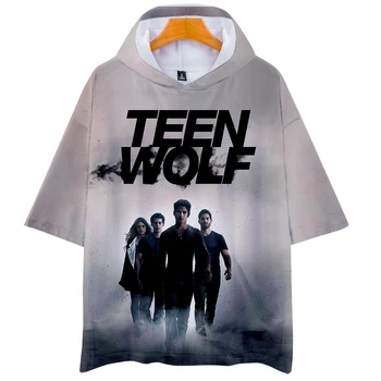 Móda Tlačené TEEN WOLF T-Shirt Hoodies Ženy/Muži s krátkym Rukávom s Kapucňou Mikiny Hot Predaj Bežné Moderný Streetwear T Tričko