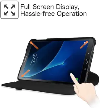 Pre Samsung Galaxy Tab A A6 10.1 2016 SM-T580 T580N T585 T585C Tablet Prípade 360 Stupňové Otáčanie Stojan Kožený Ochranný Kryt