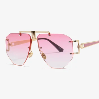 Dizajnér Značky Luxusné slnečné Okuliare Ženy Móda Pilot bez obrúčok slnečné Okuliare Mužov Gradient okuliare oculos feminino Gafas