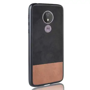 Business Telefón puzdro pre Moto E5 G6 G7 a Hrať P30 Poznámka Moc Prípade E5 Plus Dve farebné Šijacia Kožené Ochranné Prípadoch