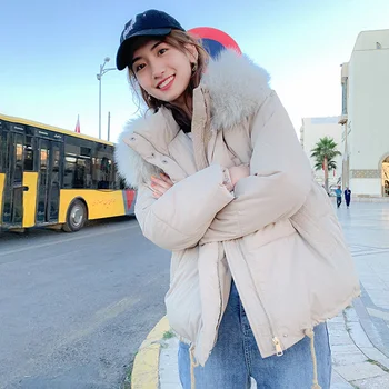 Zimná bunda parkas 2019 jeseň ženy kórejský bavlna-čalúnená bundy kabát žien hrubé dole bavlna čalúnená teplý chlieb kabát