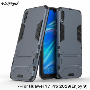 Prípade Huawei Y7 Pro 2019 Prípade 6.26 palcový Silikónové Gumy Robot Brnenie Pevného PC Späť Telefón puzdro Na Huawei Y7 Pro 2019 Kryt Vychutnať 9