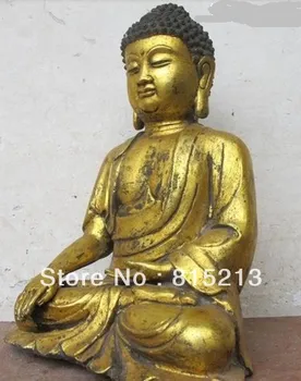 Bi004093 Tibete Chrámu Pozlátený Bronz Šakjamúni Ru Lai Sochu Budhu