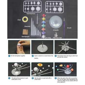 DIY Hračky Deväť Planetárny Modely Puzzle Montáž Solárneho Systému Planét detské Hračky Sady Aritmetických Vzdelávacie Hračky