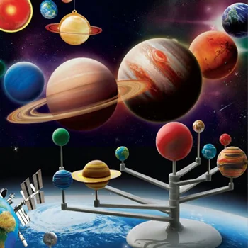 DIY Hračky Deväť Planetárny Modely Puzzle Montáž Solárneho Systému Planét detské Hračky Sady Aritmetických Vzdelávacie Hračky