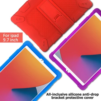 Tablet Case For ipad 9.7 palca silikónový anti-drop Držiak Ochranný Kryt Pokožky Stráže Tablet Chránič Pre Apple ipad 9.7 Pro