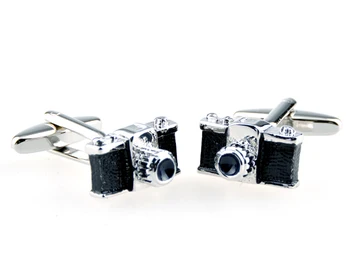 SUNNYLINK pánske manžetové Kamera, Silver Black manžetové gombíky na košeľu J1094