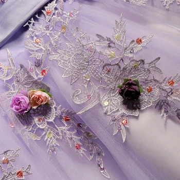 Fialové šaty bridesmaid, deti 3d kvetina dievča šaty v svadobný nádherný prom mini šaty večerné party 2018 výkon sväté prijímanie