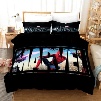 Marvel Iron man posteľná bielizeň Sady 3D kráľovná veľkosť Obliečky Deka Kryt Nastaviť jeden Posteľná obliečka na Vankúš Kráľ Full Double Domov Texitle