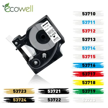 Ecowell 24mm Multicolors 53713 53710 53716 53717 53718 Kompatibilný pre Dymo D1 tlačiarne, pásky pre Dymo LabelManage 500TS 450 Duo