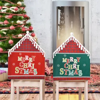 Vianočné Dekorácie Vianočné Stoličky Kryt Snowfakes Anglickej Abecedy Vzor Reštaurácia Hotel Party Dekorácie Stoličky Kryt