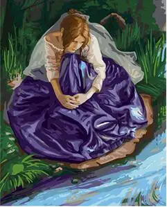 MaHuaf-W456 jazera dievča farebnosť podľa čísel DIY digitálne Ručne maľované plátno na maľovanie pre home decor