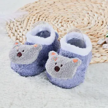 Značka Roztomilý Novorodenca Deti, Dievča, Chlapec Teplé Podlahy Ponožky Anti-slip Cartoon Ponožky Jeseň v Zime Teplé Papuče Ponožky Prewalker 0-5Y