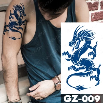 Šťava Trvalé Vodotesné Dočasné Tetovanie Nálepka Drak Totem Vlk Tribal Flash Tetovanie Mužov Prírodné Atrament Ramena Body Art Falošné Tatto