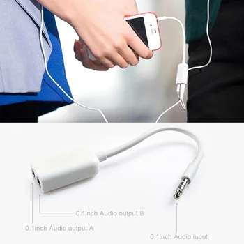 3,5 mm Dual Jack Slúchadlá Slúchadlá Splitter Adaptér Pre Mobilný Telefón, Tablet, Notebook, MP3 Prehrávač Audio Zariadenia, Prenosové Káble