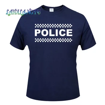 POLÍCIA Bavlnené tričká Mužov Klasické Pohodlné Letné tričko Krátky Rukáv Fashion Fitness Basic Tielko