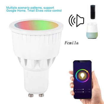 6W RGBW Inteligentný Život Wifi Led Pohár Žiarovka LED Pohár Žiarovka E27 G10 G5.3 Kompatibilný S Domovská stránka Google a Amazon Alexa