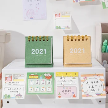 Stolový Kalendár Tvorivé Jednoduchý Mini Dekoratívne Nástenné Kalendáre Loose Leaf Školy Kancelárske Potreby, Dekorácie Kalendár Denný Plánovač 2021
