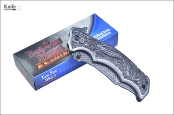 3D Rezbárstvo drak vzor Nôž Plné Oceľové Nože zber Nože Vrecko na Skladací Čepeľ Taktické Lov Rybolov nástroj NF020