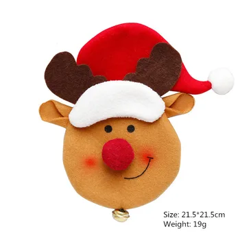 2 Ks/Set Vianočné Hat Príbory Vrece Cukroví Darčekové Tašky Roztomilý Vrecku Vidlička, Nôž Držiak Tabuľky Večera Dekorácie