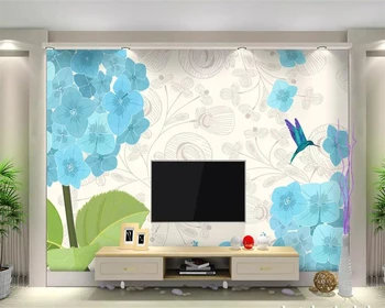 Beibehang vlastné tapetu, 3d fotografie, maľby ručne maľované vzor malé čerstvé moderný jednoduchý TV pozadie stenu papier abstraktných de parede