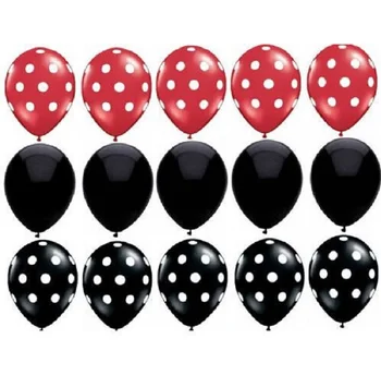 12pcs/llot Black Red Spot Polka Dot Latexové Balóny Globos Strany Narodeniny Balón Svadobné Dekorácie Vzduchu Gule