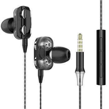 3,5 mm In-ear Slúchadlá Univerzálne Športové Slúchadlá Dual Ťažké Basy Stereo HiFi In-ear Káblové Slúchadlá pre Iphone Samsung PC