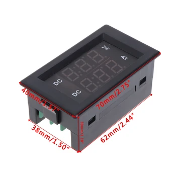 600V DC 20A Duálny Digitálny Voltmeter Ammeter Volt Amp Tester Rozchod Meter Červená+Zelená LED R9CC