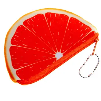 Orange dyne červené polkruhu Peňaženky 3D dámy kabelku mäkké tlač ovocie tašky deti oblečenie puzdro pre deti darček
