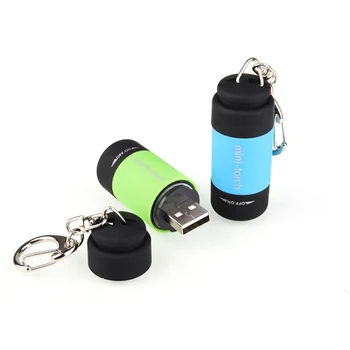 NewOutdoor Drobné Pocket Torch USB Nabíjanie LED Svetlo Prenosné Krúžok na Baterky Lampy Baterky Nabíjacie Keychain Dekoratívne Horák