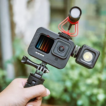 CNC Akcia Fotoaparát Hliníkový Ochranný Rám pre GoPro Hero 9 Black Chránič Prípade