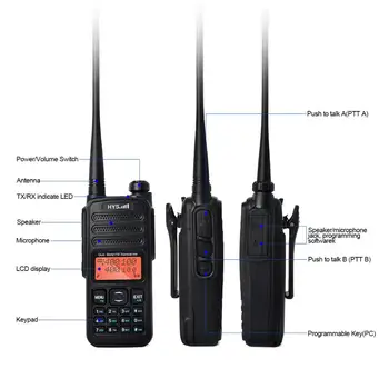2 sady HYS Duálne Pásmo VHF/UHF Walkie Talkie 136-174MHz 400-480MHz 6W Prenosné Ham Rádio FM Vysielač Pre lov