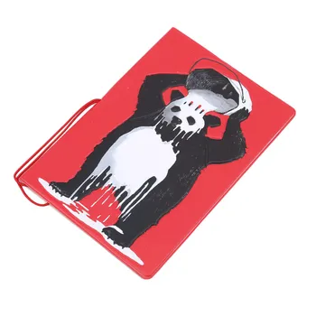 Cestovný Lístok Karty Taška Červená Farba Držiteľa Pasu 3D animovaný Panda Design Pas Kryt Pas Prípade, Id Držiteľa Karty