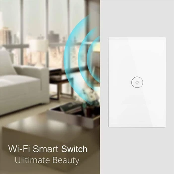 Hlasové Ovládanie WiFi Časovač Inteligentné Diaľkové Ovládanie, Bezdrôtová Dotyková Wall Light Switch APLIKÁCIU Diaľkové Ovládanie Wall Light Switch