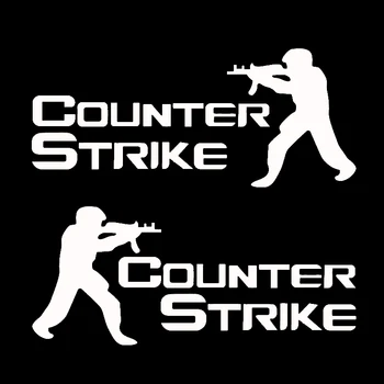 BROSHOO Auto Styling Counter Strike Logo Nálepky Spätnom Zrkadle Auta Nálepku Cartoon Reflexné Auto Obtlačky Čierna Biela 1Pairs