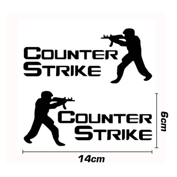BROSHOO Auto Styling Counter Strike Logo Nálepky Spätnom Zrkadle Auta Nálepku Cartoon Reflexné Auto Obtlačky Čierna Biela 1Pairs