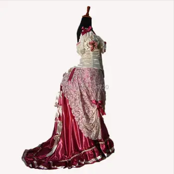Na mieru! červená Vojvodkyňa Kráľovnej márii Antoinette Obdobie Maškaráda Divadlo Občianskej vojny Šaty šaty HL-293