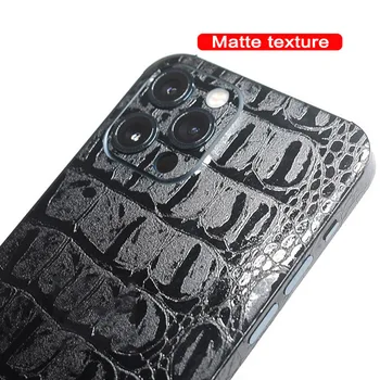 Pre iPhone 12 Pro Max 12 Mini 3D Krokodíla Textúrou, Matná Paster Zadné Dekoratívne Späť Film Nálepky Membrány Screen Protector