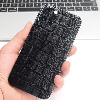 Pre iPhone 12 Pro Max 12 Mini 3D Krokodíla Textúrou, Matná Paster Zadné Dekoratívne Späť Film Nálepky Membrány Screen Protector