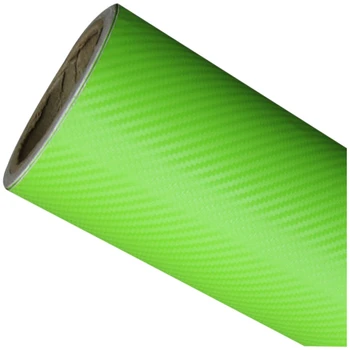 DIY 30x127 3D Carbon Fiber Odtlačkový Vinyl Film Zábal Roll Lepidlo Auto Nálepka List zelená