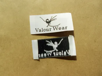 Doprava zadarmo prispôsobené konci násobne vyšívané šaty štítky tkaná etiketa a značky oblečenia 1000pcs/pack