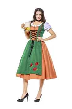 Vysoká Kvalita Nemecko-Bavorský Oktoberfest Tradičné Pivo Halloween Kostým maškaráda Strany Cosplay Pár Šaty