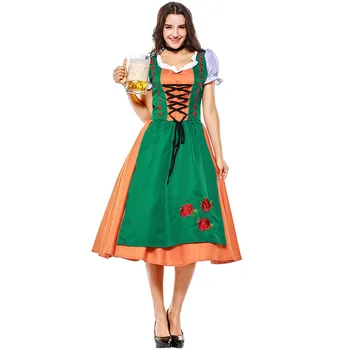 Vysoká Kvalita Nemecko-Bavorský Oktoberfest Tradičné Pivo Halloween Kostým maškaráda Strany Cosplay Pár Šaty
