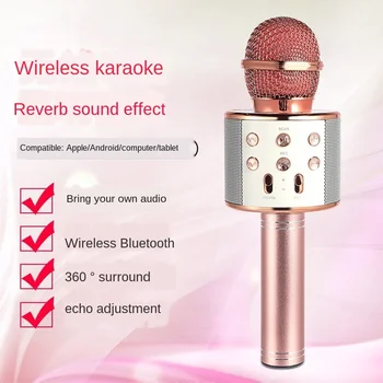 Ws858 Mikrofón Stereo Mobilného Telefónu, Mikrofón Karaoke Ručné Bezdrôtové Bluetooth Kondenzátorových Mikrofónov Live Mikrofóny Audio