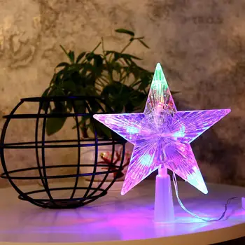 LED Vianočný Stromček Top Osvetlenie je Vymeniteľná Svietiace Hviezdy Svetlá S akumulátorom Box Pre Domáce Vianočné Dekorácie Hviezdy String Svetlo